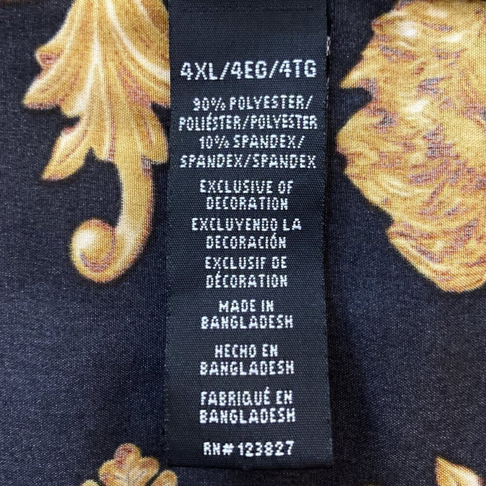 BAROQUE GOLD Drill Clothing Shirt 4X Black - Picture 10 of 11